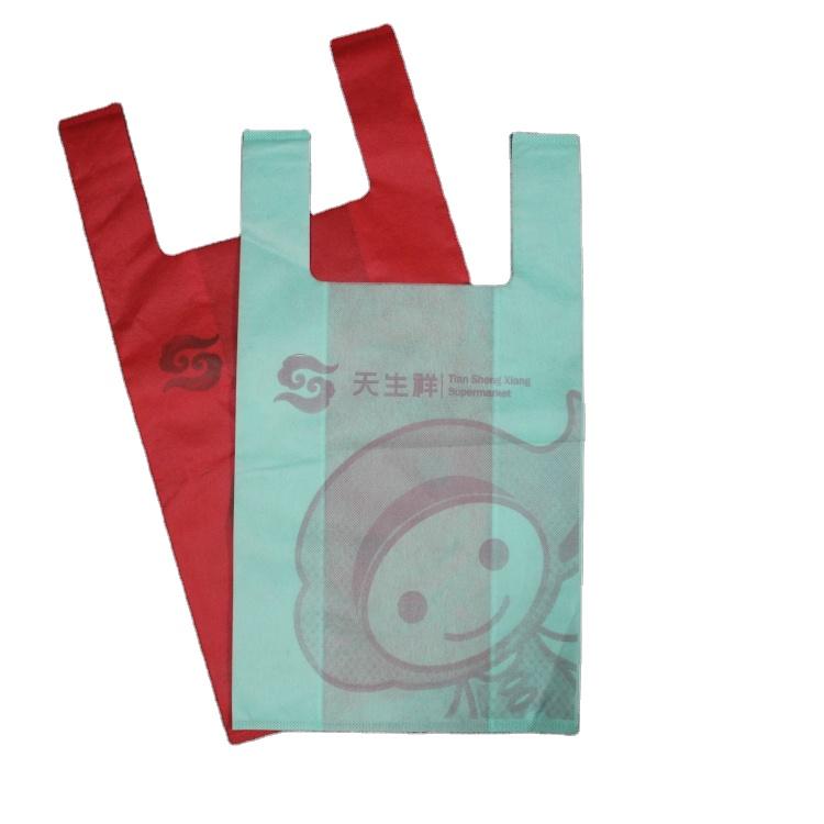 colorful t shirt garbage bag cheap recycle vest non woven shopping bag for supermarket